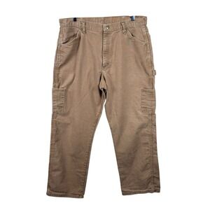 Bulwark FR Brown Work Pants Mens 38 Excel Flame Resistant Canvas Jeans 37x31